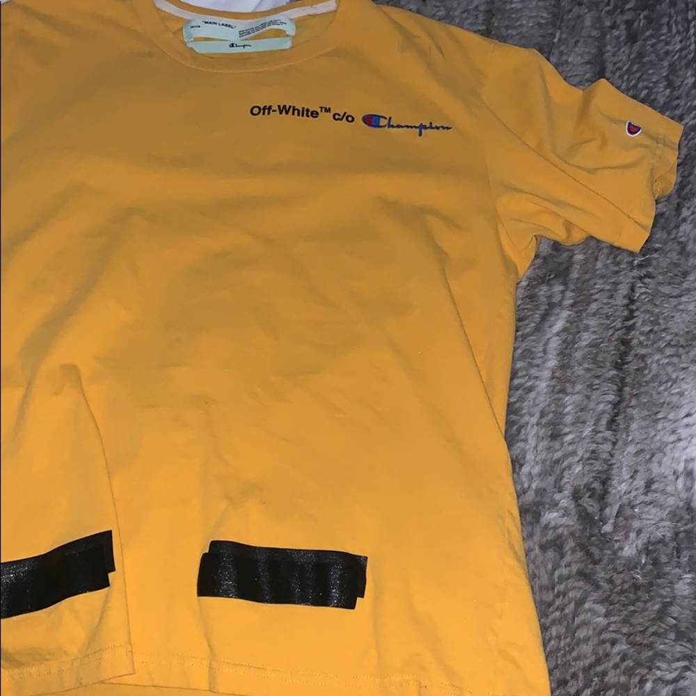 Off White x Champion Yellow T-shirt